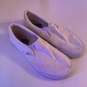 Women’s white vans slip ons size 7.5